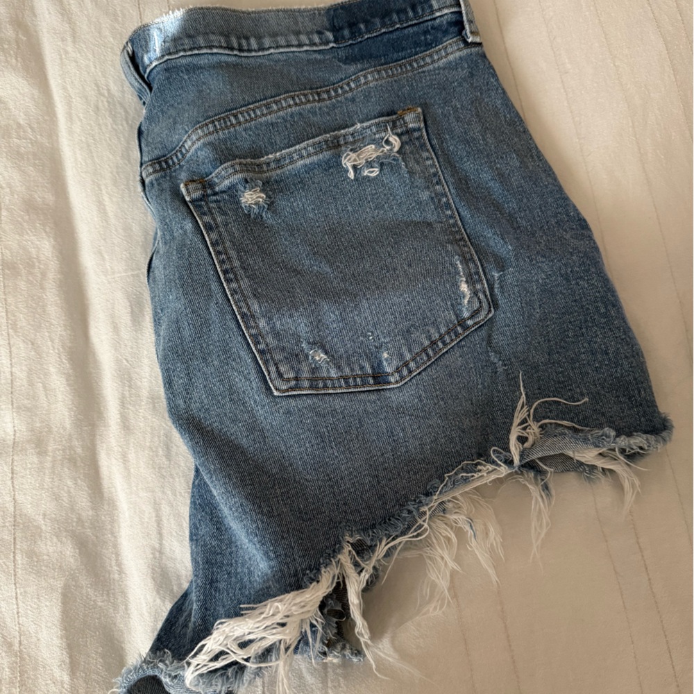 Abercrombie & Fitch Distressed Blue Denim Shorts